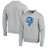Men's '47 Heathered Gray Los Angeles Rams Imprint Headline Throwback Fleece Pullover Sweatshirt