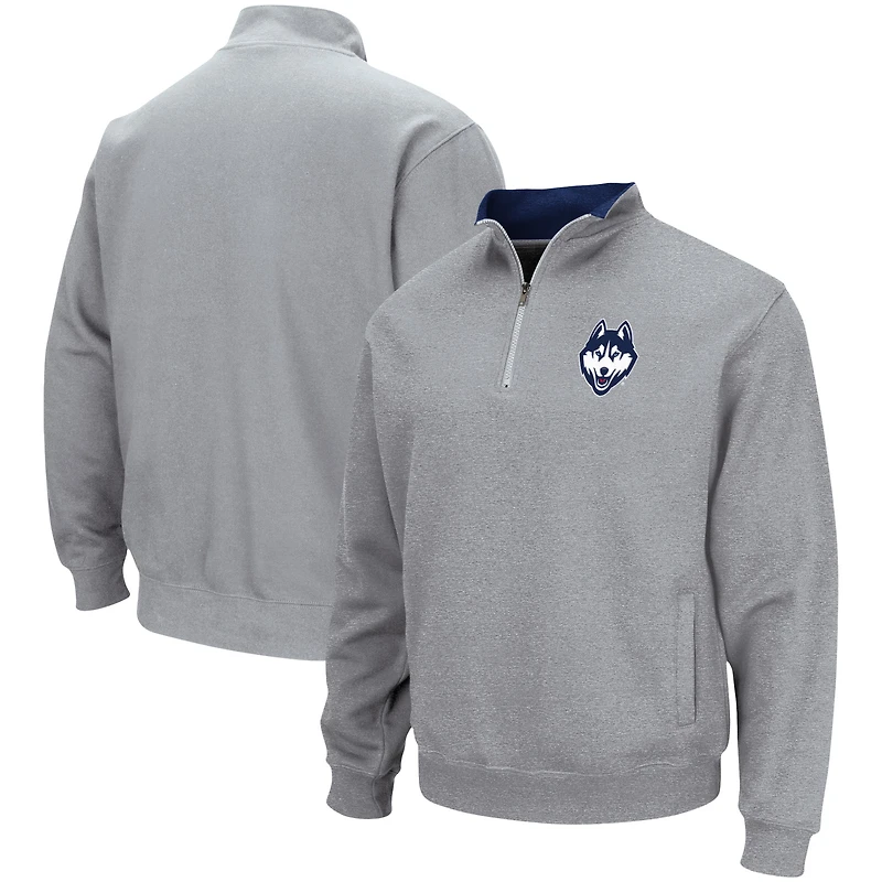 Men's Colosseum Heathered Gray UConn Huskies Tortugas Team Logo Quarter-Zip Jacket
