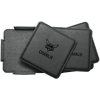 Charlotte Hornets 4-Pack Personalized Leather Coaster Set