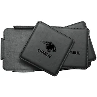 Clark Atlanta University Panthers 4-Pack Personalized Leather Coaster Set