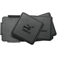 Delaware State Hornets 4-Pack Personalized Leather Coaster Set