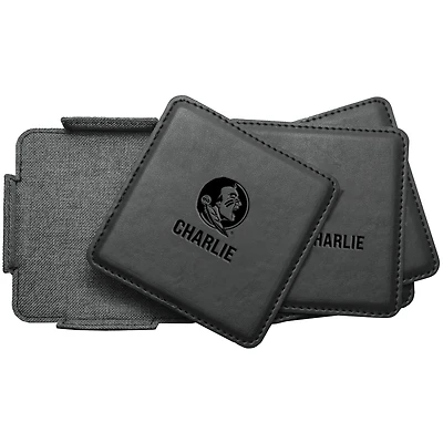 Florida State Seminoles 4-Pack Personalized Leather Coaster Set
