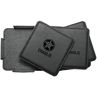 Houston Astros 4-Pack Personalized Leather Coaster Set