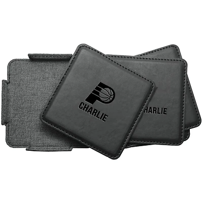 Indiana Pacers 4-Pack Personalized Leather Coaster Set