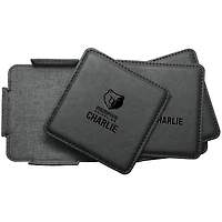 Memphis Grizzlies 4-Pack Personalized Leather Coaster Set