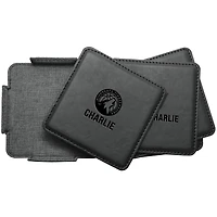 Minnesota Timberwolves 4-Pack Personalized Leather Coaster Set