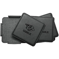 Nashville Predators 4-Pack Personalized Leather Coaster Set