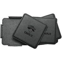 New York Knicks 4-Pack Personalized Leather Coaster Set