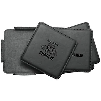 North Carolina A&T Aggies 4-Pack Personalized Leather Coaster Set