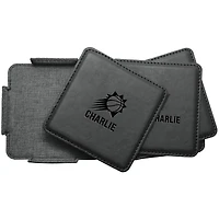 Phoenix Suns 4-Pack Personalized Leather Coaster Set