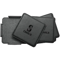 Seattle Mariners 4-Pack Personalized Leather Coaster Set