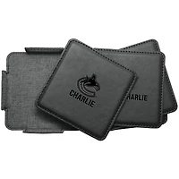 Vancouver Canucks 4-Pack Personalized Leather Coaster Set