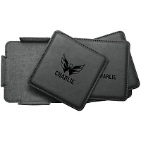 Washington Capitals 4-Pack Personalized Leather Coaster Set