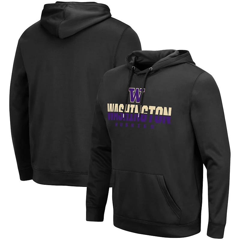 Men's Colosseum Black Washington Huskies Lantern Pullover Hoodie