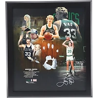 Larry Bird Boston Celtics Autographed Framed 20" x 24" Career Gallery Wrapped Canvas with White Acrylic Paint Hand Print