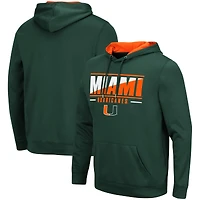 Men's Colosseum Green Miami Hurricanes Slash Stack 2.0 Pullover Hoodie