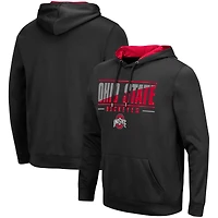 Men's Colosseum Black Ohio State Buckeyes Slash Stack 2.0 Pullover Hoodie