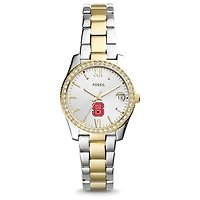 Women's Fossil NC State Wolfpack Scarlette Mini Two Tone Stainless Steel Watch