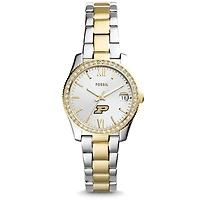 Women's Fossil Purdue Boilermakers Scarlette Mini Two Tone Stainless Steel Watch