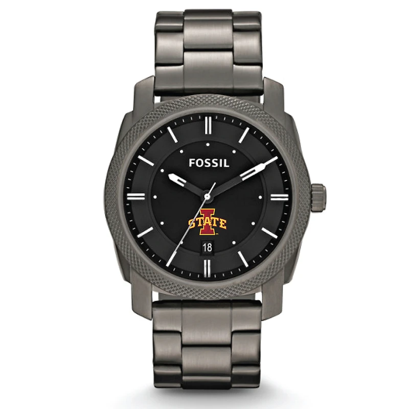 Fossil Iowa State Cyclones Machine Smoke Stainless Steel Watch