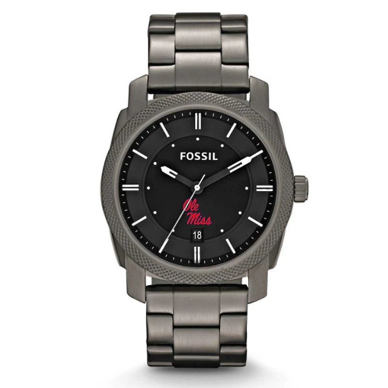 Fossil Ole Miss Rebels Machine Smoke Stainless Steel Watch