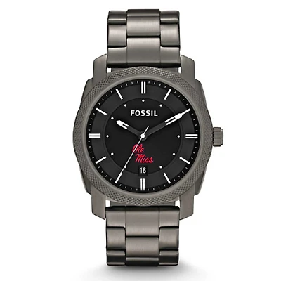 Fossil Ole Miss Rebels Machine Smoke Stainless Steel Watch