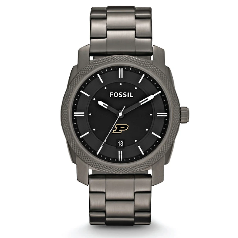 Fossil Purdue Boilermakers Machine Smoke Stainless Steel Watch