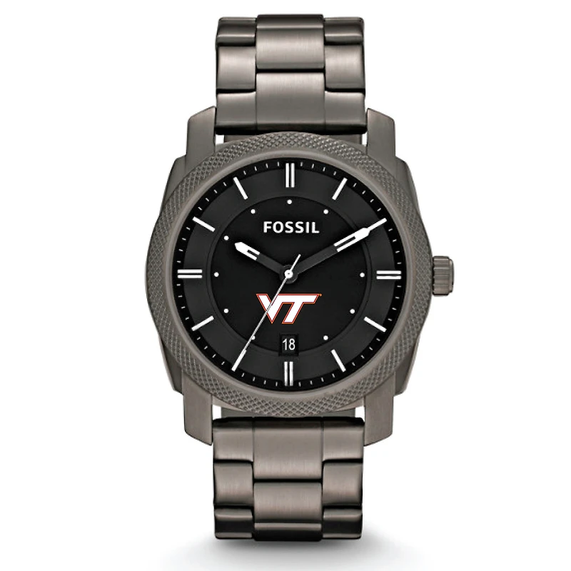 Fossil Virginia Tech Hokies Machine Smoke Stainless Steel Watch