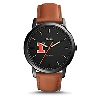 Fossil Illinois Fighting Illini The Minimalist Slim Leather Watch