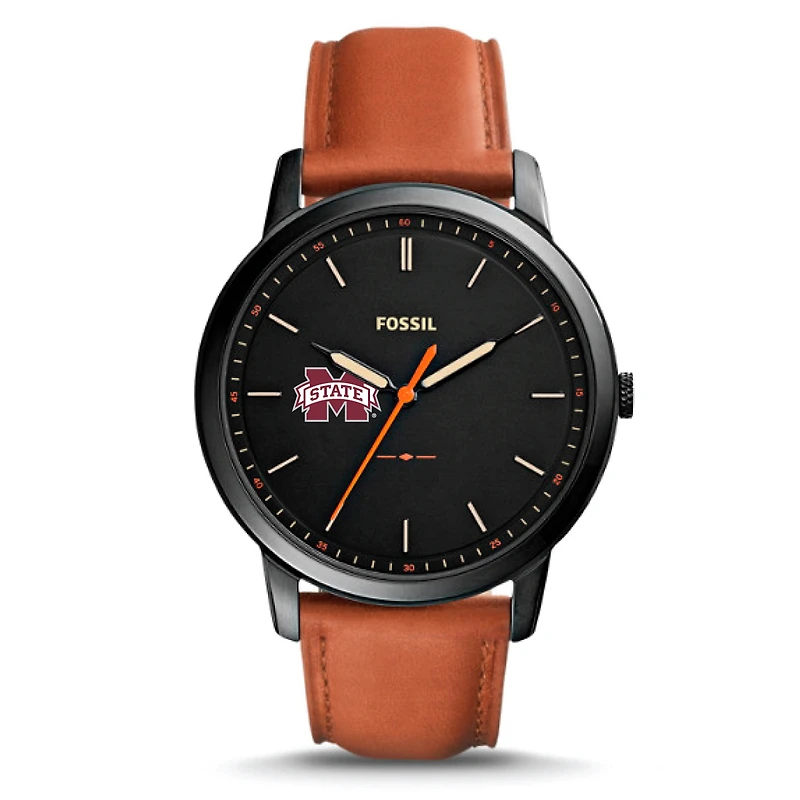 Fossil Mississippi State Bulldogs The Minimalist Slim Leather Watch
