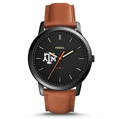 Fossil Texas A&M Aggies The Minimalist Slim Leather Watch