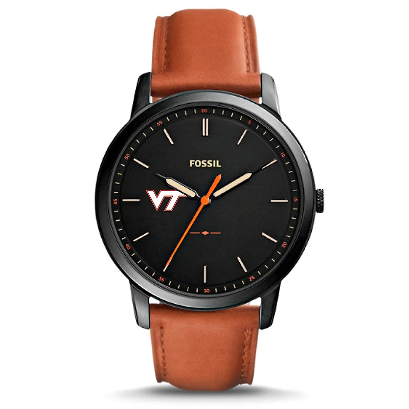 Fossil Virginia Tech Hokies The Minimalist Slim Leather Watch