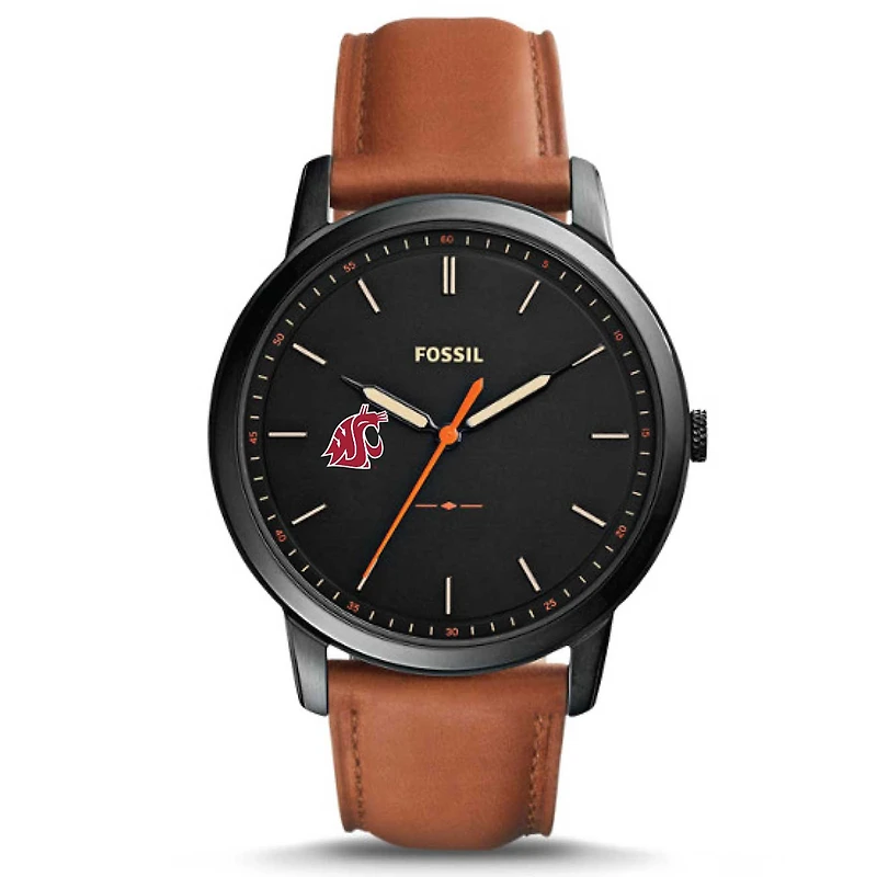 Fossil Washington State Cougars The Minimalist Slim Leather Watch