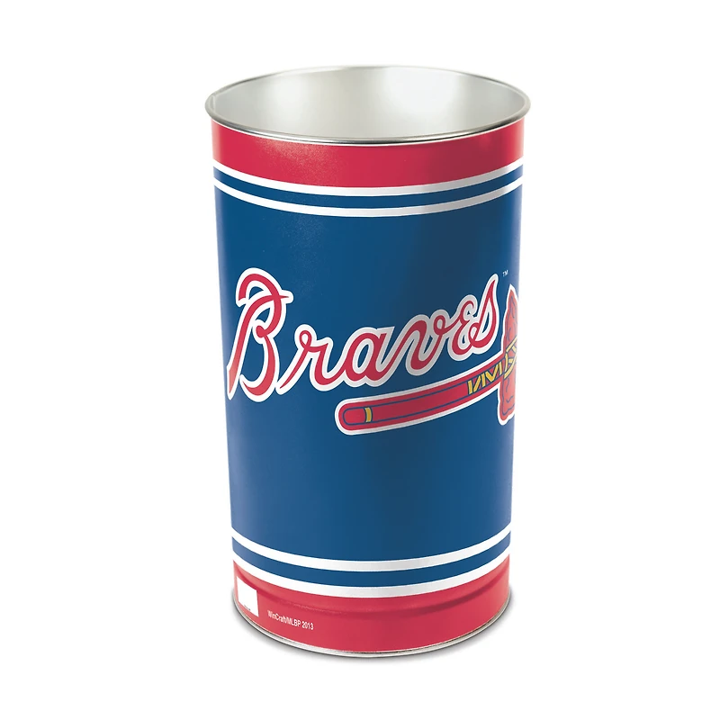 WinCraft Atlanta Braves 15'' Tapered Wastebasket