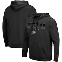 Men's Colosseum Black Utah Utes Blackout 3.0 Pullover Hoodie