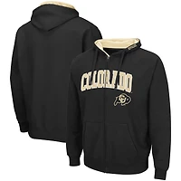 Men's Colosseum Black Colorado Buffaloes Arch & Logo 3.0 Full-Zip Hoodie