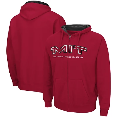 Men's Colosseum Cardinal MIT Engineers Arch & Logo 3.0 Full-Zip Hoodie