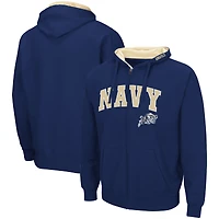 Men's Colosseum Navy Navy Midshipmen Arch & Logo 3.0 Full-Zip Hoodie