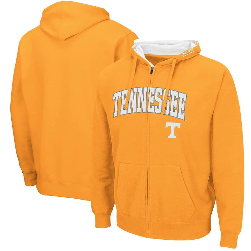 Men's Colosseum Tennessee Orange Volunteers Arch & Logo 3.0 Full-Zip Hoodie