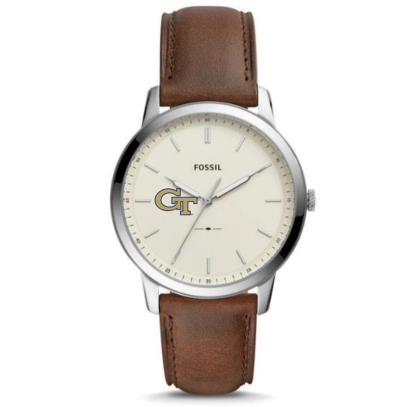 Fossil Georgia Tech Yellow Jackets The Minimalist Leather Watch
