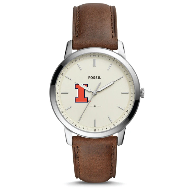 Fossil Illinois Fighting Illini The Minimalist Leather Watch