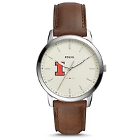 Fossil Illinois Fighting Illini The Minimalist Leather Watch