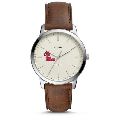 Fossil Ole Miss Rebels The Minimalist Leather Watch
