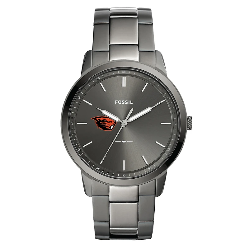 Men's Fossil Oregon State Beavers The Minimalist Three-Hand Smoke Watch