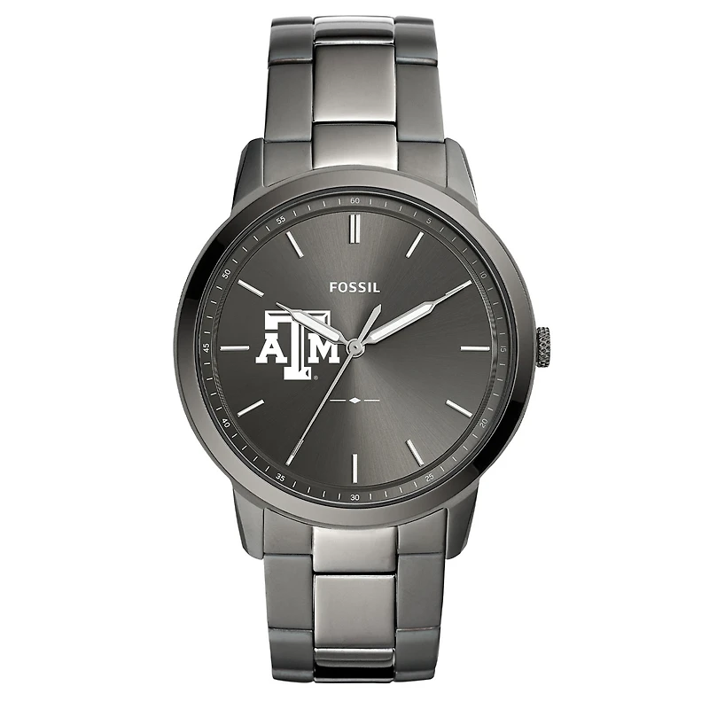 Men's Fossil Texas A&M Aggies The Minimalist Three-Hand Smoke Watch