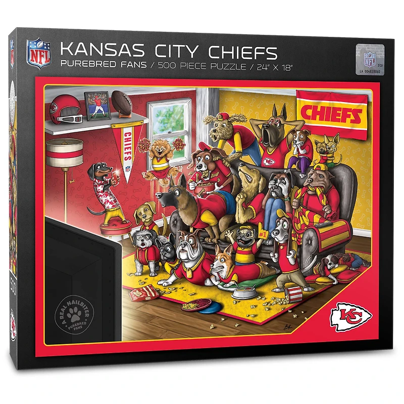 Kansas City Chiefs Purebred Fans 18'' x 24'' A Real Nailbiter 500-Piece Puzzle