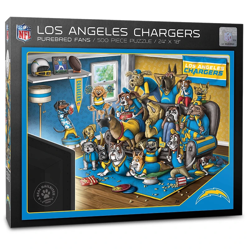 Los Angeles Chargers Purebred Fans 18'' x 24'' A Real Nailbiter 500-Piece Puzzle
