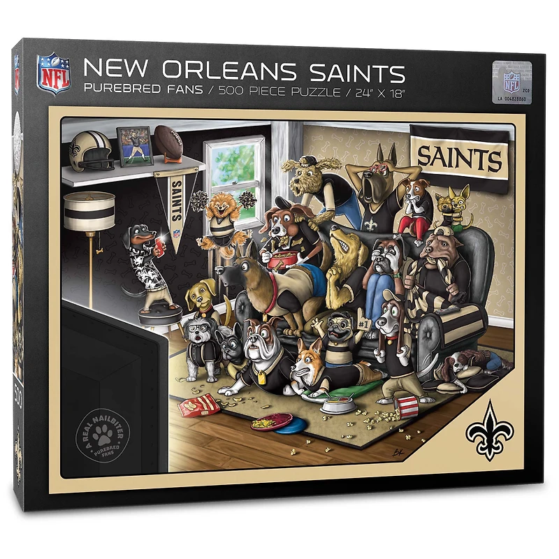 New Orleans Saints Purebred Fans 18'' x 24'' A Real Nailbiter 500-Piece Puzzle