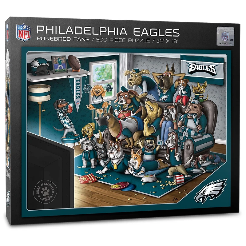 Philadelphia Eagles Purebred Fans 18'' x 24'' A Real Nailbiter 500-Piece Puzzle