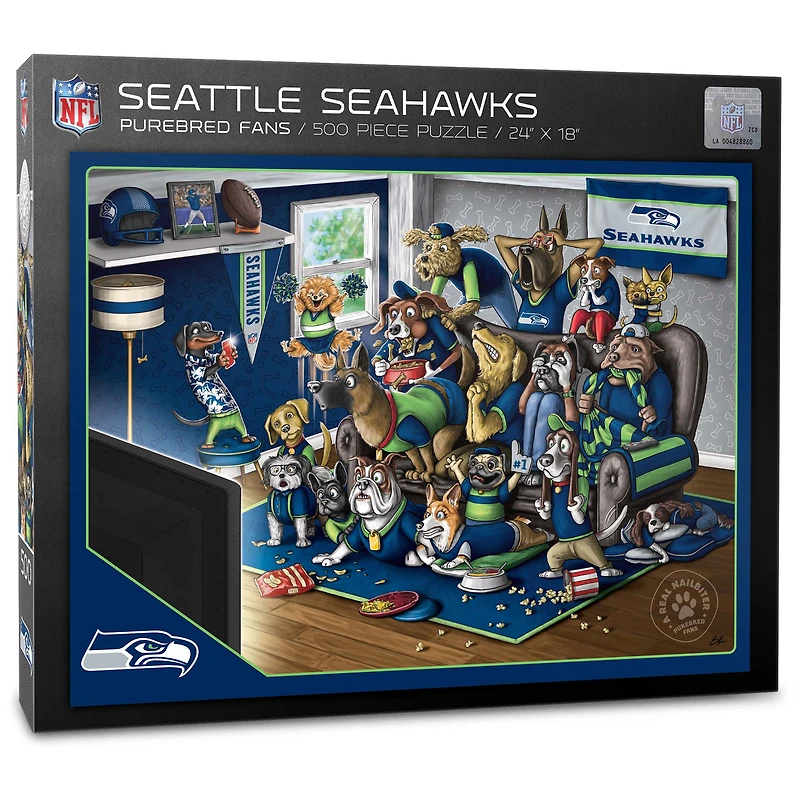 Seattle Seahawks Purebred Fans 18'' x 24'' A Real Nailbiter 500-Piece Puzzle